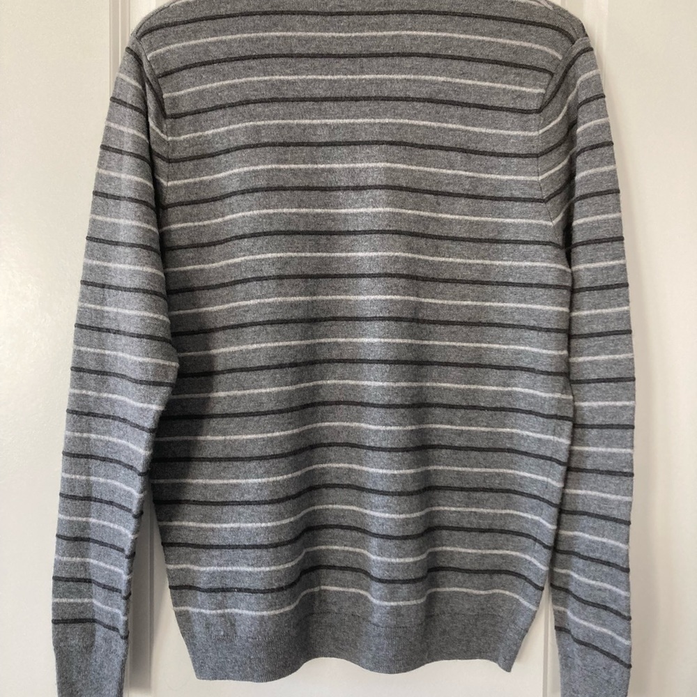 Nordstrom Mens sweater large gray stripes - Picture 5 of 12